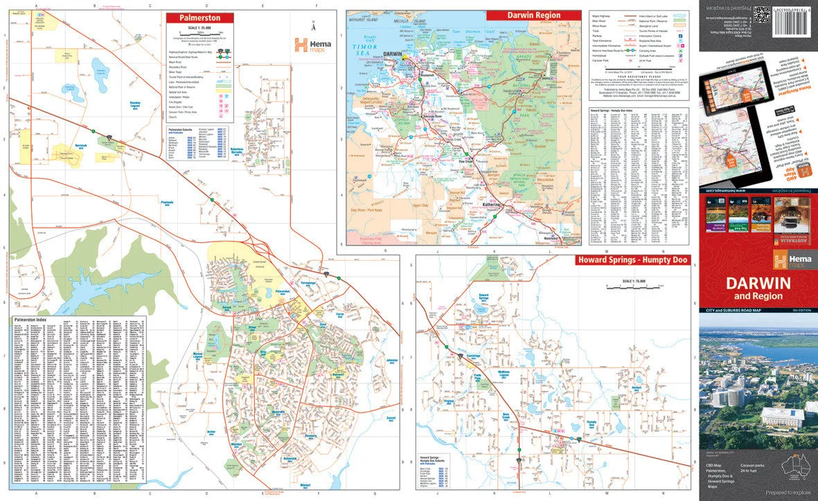 Darwin Hema 500 x 810mm Laminated Wall Map