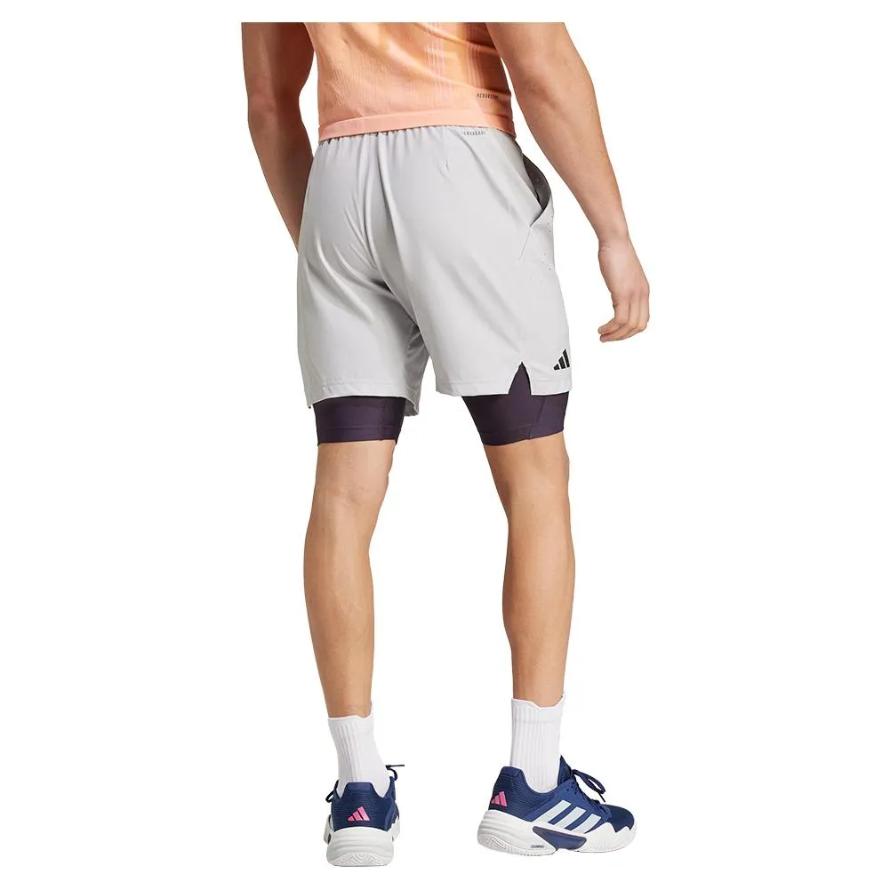 Mens Short and Tight Tennis Set Grey