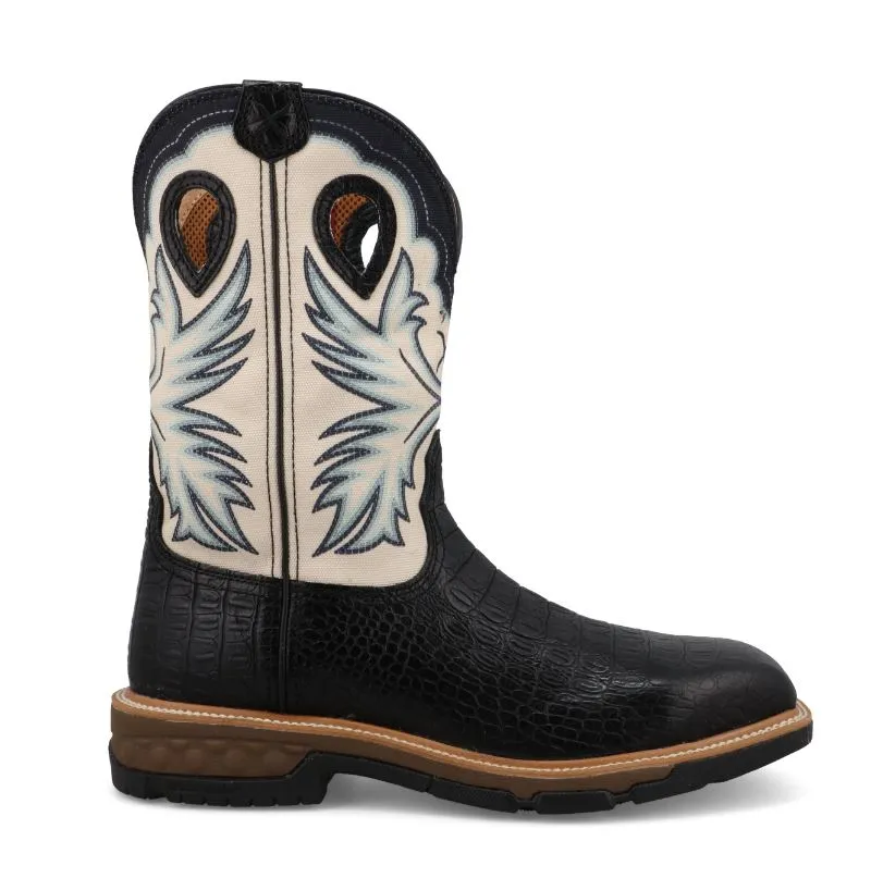 Men's Twisted X 11" Work Boot Black/Bone