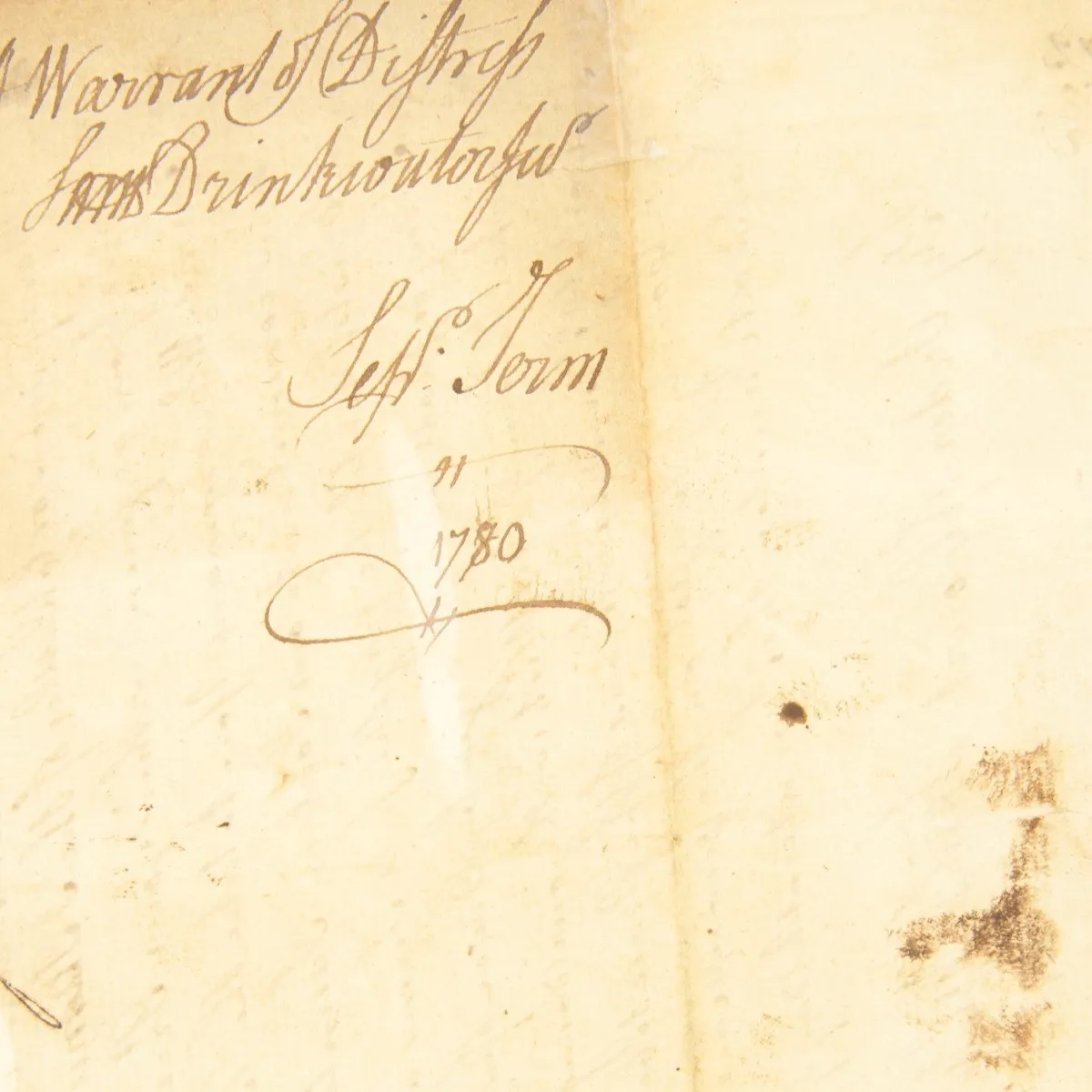 Original British Sea Captain American Revolutionary War Document from Massachusetts Dated 1780