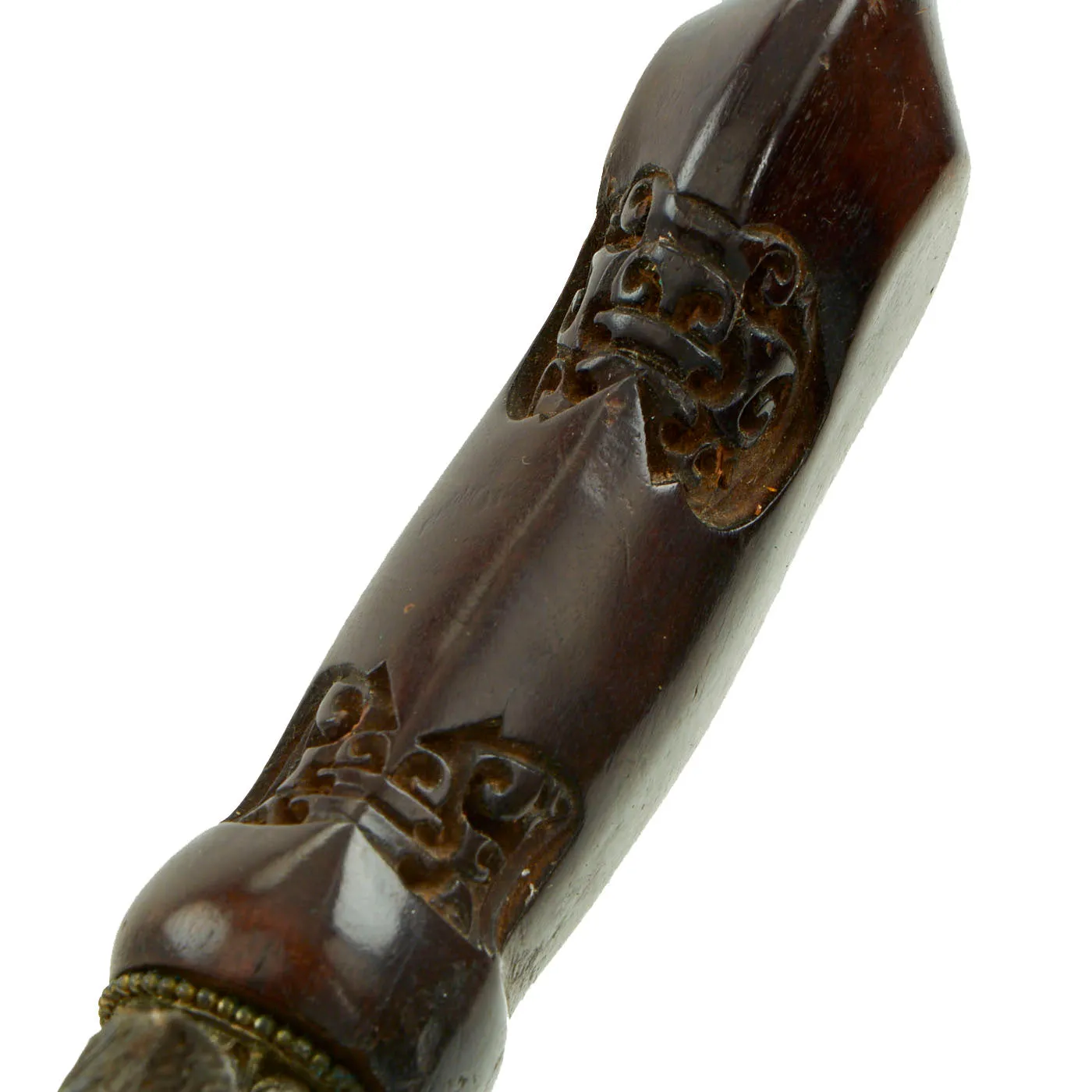 Original Dutch East Indies Kris Dagger with Carved Handle in Scabbard from the Island of Sumatra - circa 1850