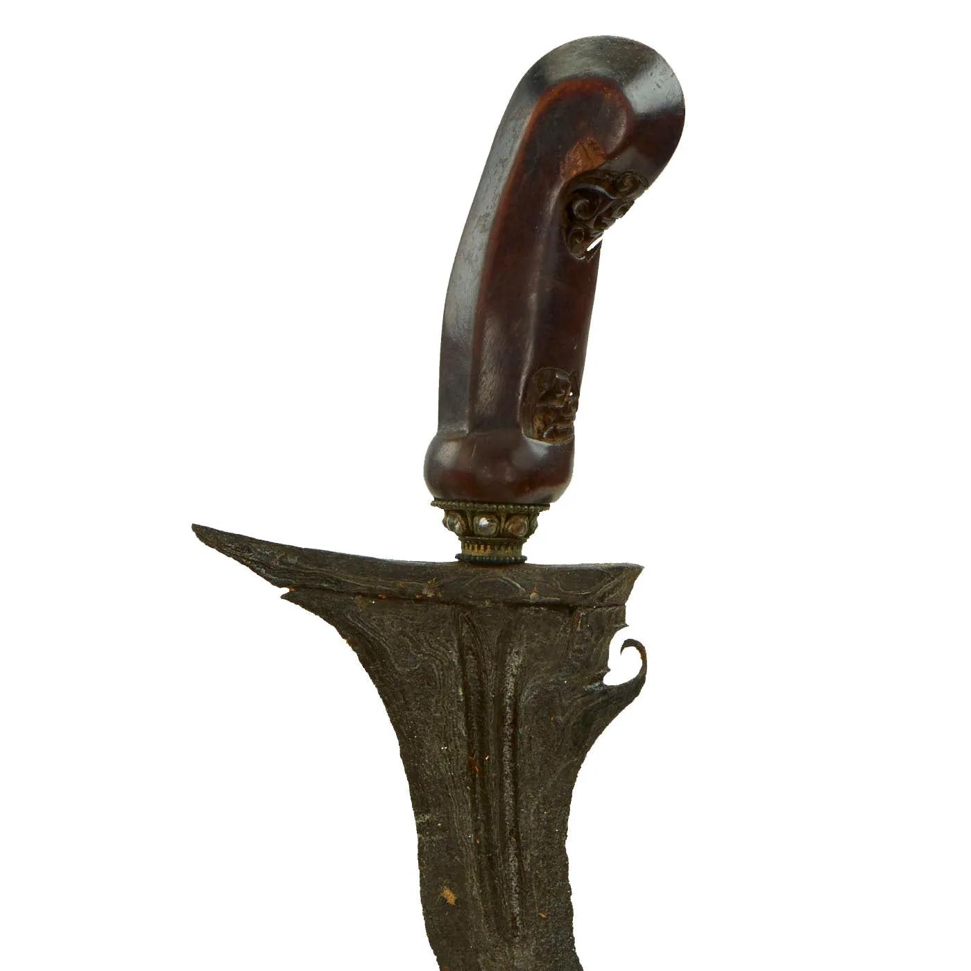 Original Dutch East Indies Kris Dagger with Carved Handle in Scabbard from the Island of Sumatra - circa 1850