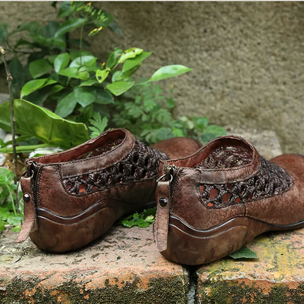 Summer Hollow Handmade Woven Retro Sandals | Gift Shoes