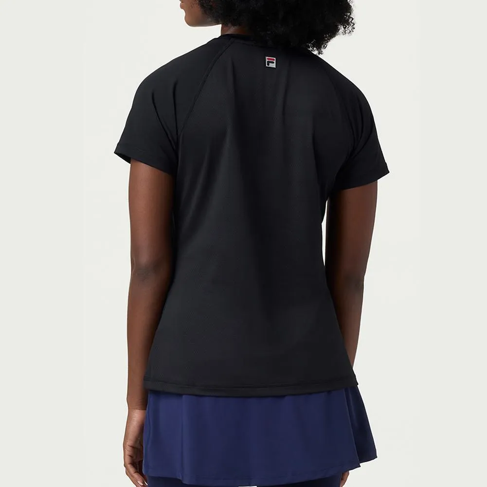 Womens Short Sleeve Mesh Back Tennis Top